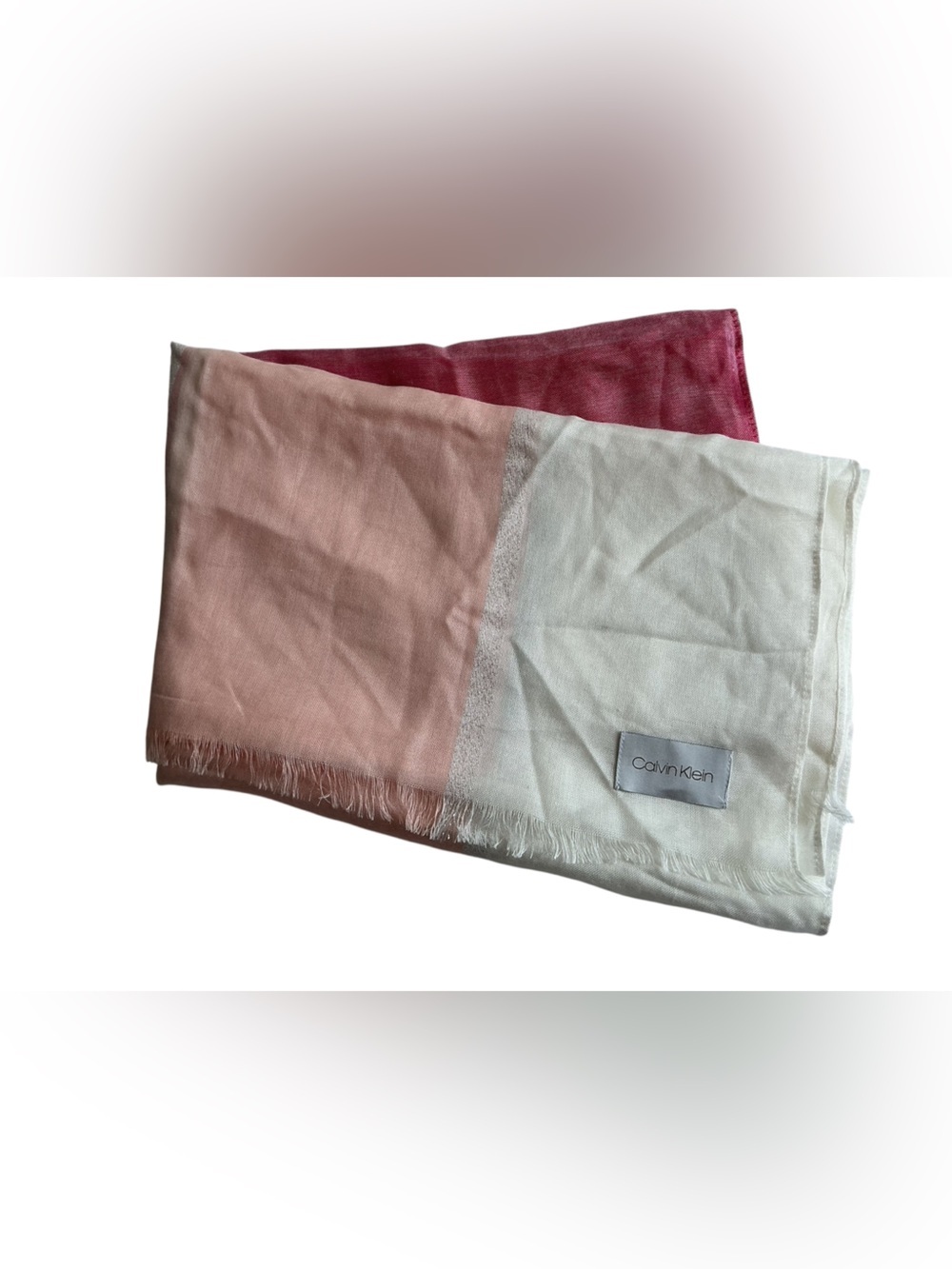 Women's Ombre Pink & White Scarf - Lightweight Fashion Accessory